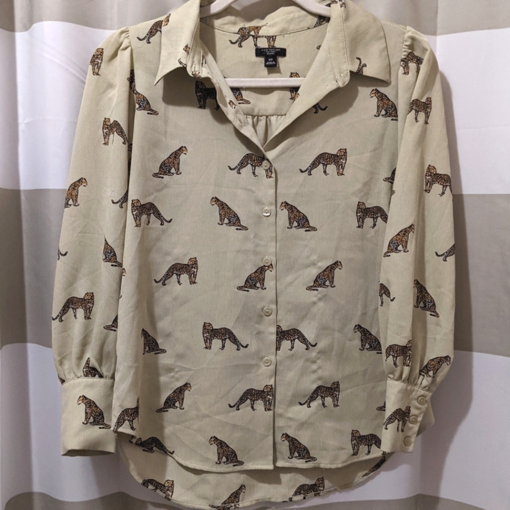 Ann Taylor petite xs. Cheetah button up. Womens
